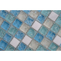 Beautiful Design Blue White Glass and Stone Mosaic Tile